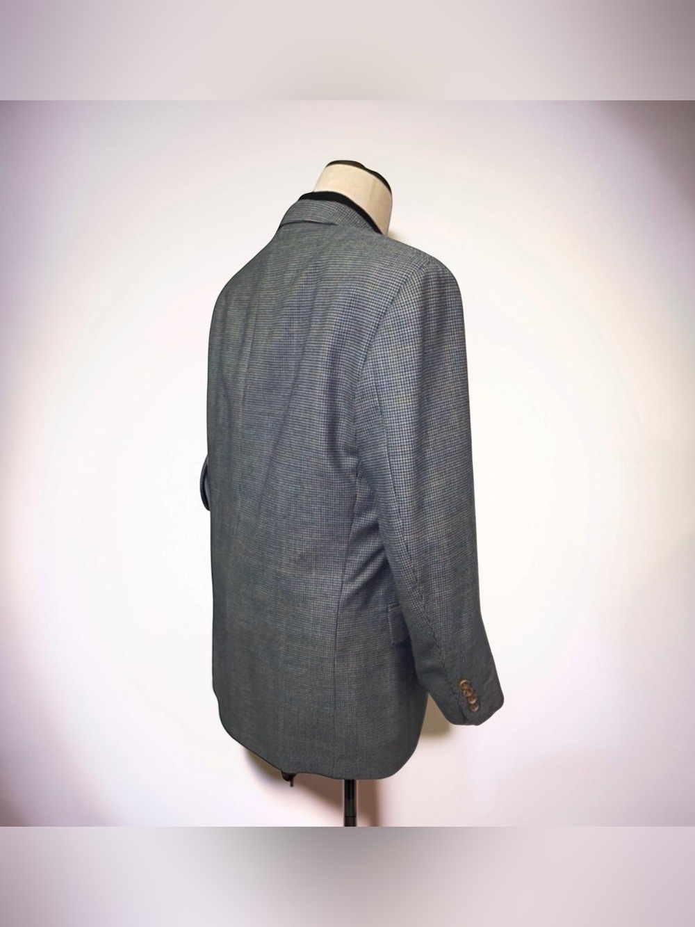 British American House “Delon” 100% Wool Micro Houndstooth Blazer 38R - Picture 5 of 14